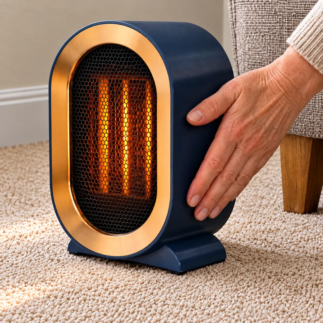 Close-up of the K1 PTC ceramic honeycomb heating element
