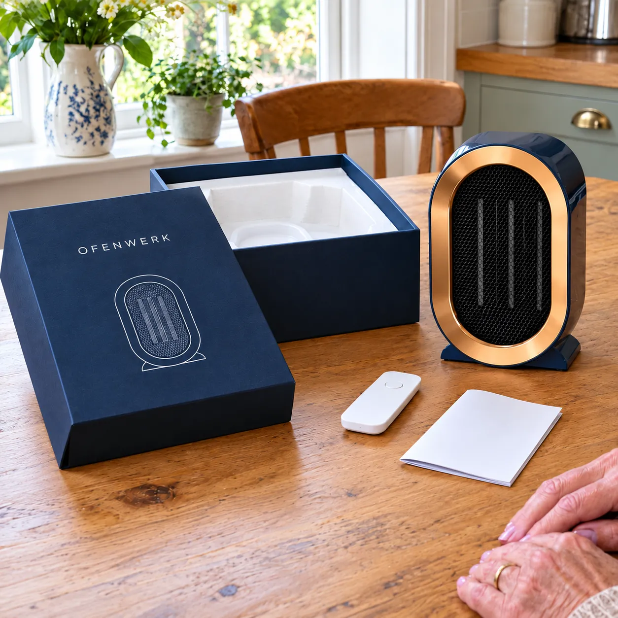 Ofenwerk K1 unboxed with remote control and manual