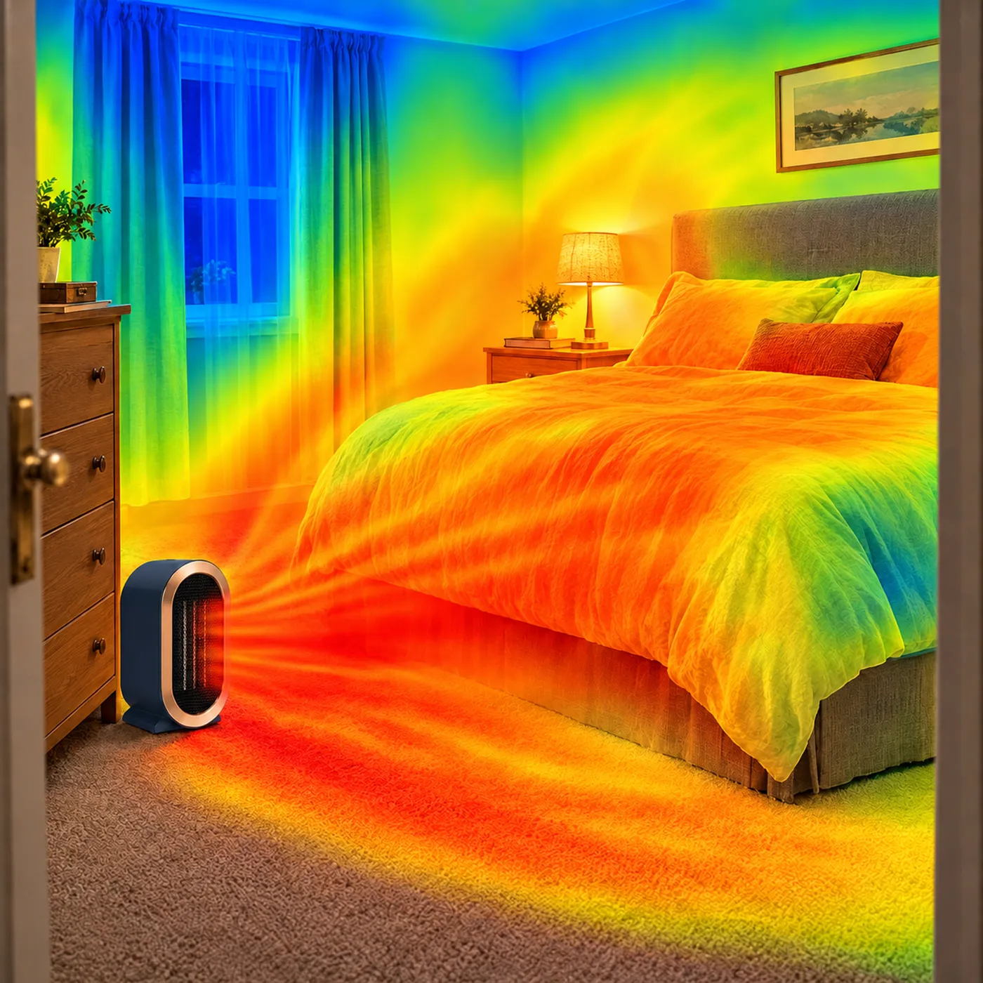 Thermal image: in the bedroom